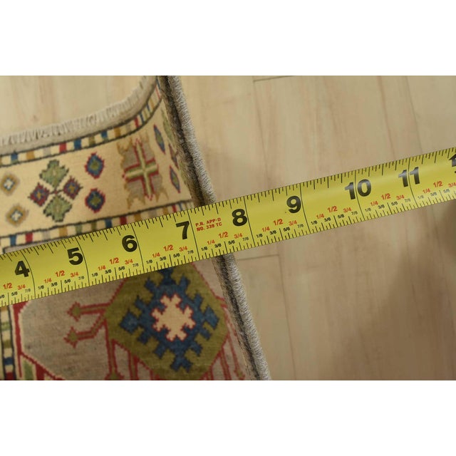 Kazak Runner 2’1” X 5’11” Gray Wool Tribal Hand-Knotted Oriental Rug For Sale - Image 10 of 12