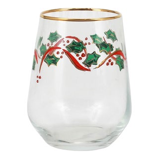VIETRI Holly Stemless Wine Glass For Sale
