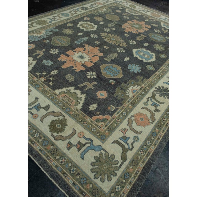 Turkish Turkish Oushak Rug 9'3" x 12'3" #17183 For Sale - Image 3 of 8