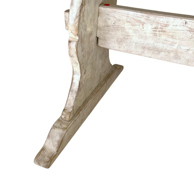 19th Century Swedish Painted White Farm Table For Sale - Image 4 of 5