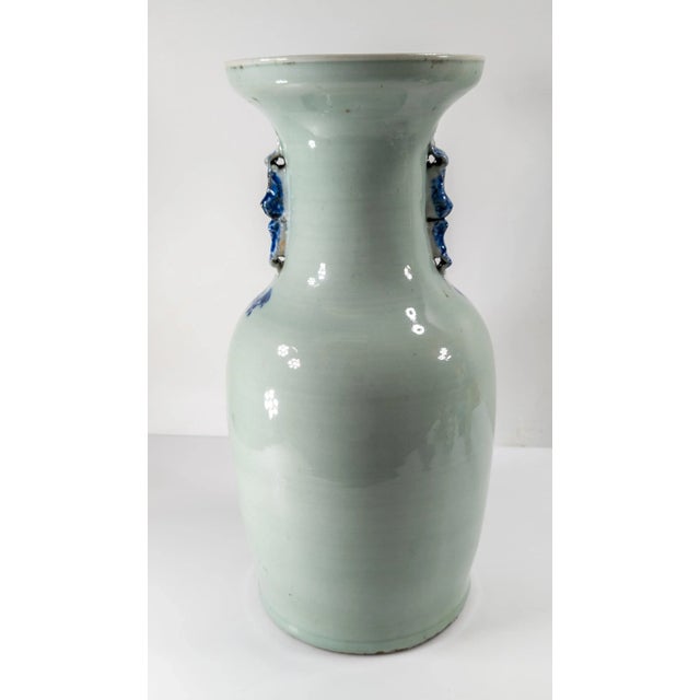 Early 20th Century Early 20th Century Chinese Celadon and Underglaze Blue Vase For Sale - Image 5 of 12