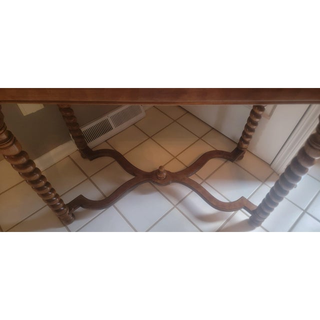Mid-20th Century Jacobean Style Flip-Top Console Table With Barley Twist Legs For Sale - Image 9 of 18