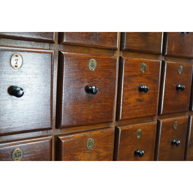 Large Dutch Oak Apothecary Cabinet, 1920s For Sale - Image 14 of 18