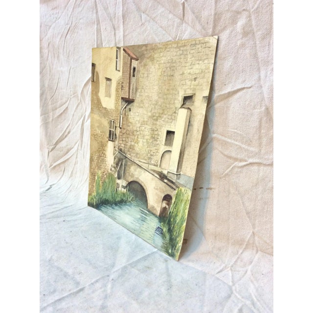 French Mid 20th Century French Watercolor Painting For Sale - Image 3 of 10