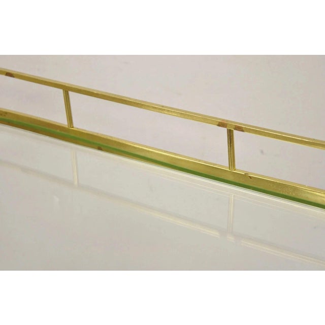 Mid 20th Century Italian Modern Brass and Glass 3 Tier Rolling Bar Cart Serving Table For Sale - Image 10 of 12
