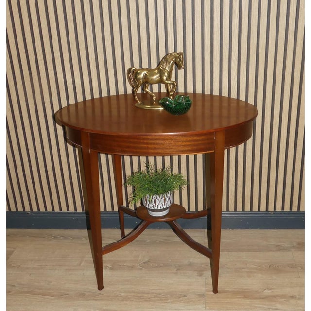 Brown English Edwardian Style Oval Side Table For Sale - Image 8 of 12