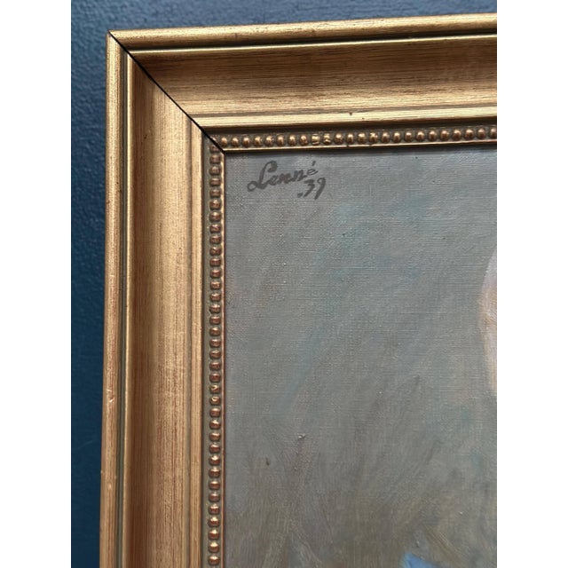 Lenné, Portrait of Lady, 1939, Oil Painting on Canvas, Framed For Sale - Image 12 of 14