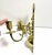 Hollywood Regency Vintage Brass Double-Arm Wall Candle Sconces – Pair For Sale - Image 3 of 9