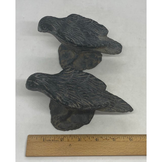 Vintage Hand Forged Cast Iron Decorative Garden Birds - a Pair For Sale - Image 10 of 12