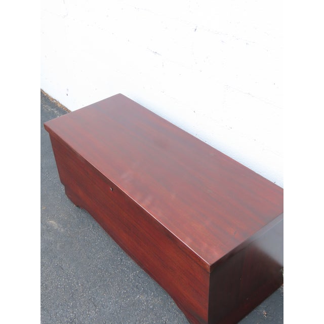 Lane Mid Century Mahogany Cedar Chest Blanket Trunk Bench With a Shelf 6633 For Sale - Image 12 of 16