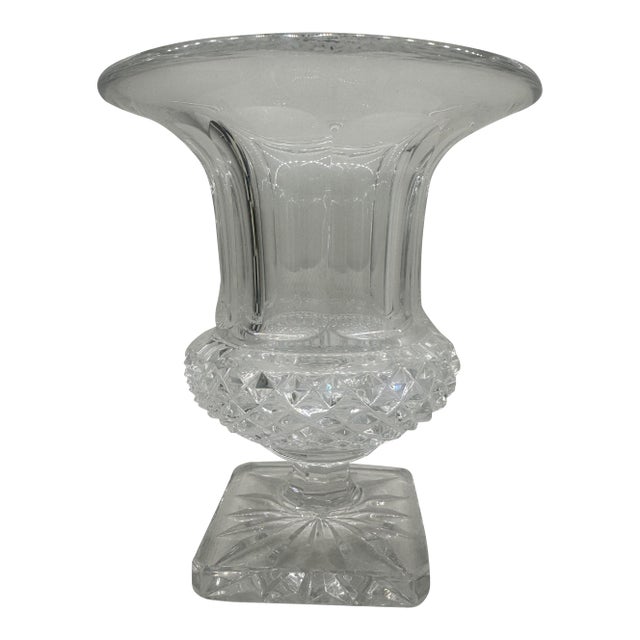 French Crystal Vase Signed Saint Louis For Sale