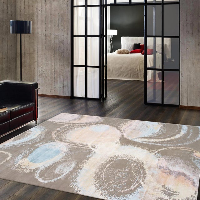 Textile Pasargad Home Modern Ivory Silk & Wool Area Rug- 9' 2'' X 12' 2'' For Sale - Image 7 of 7