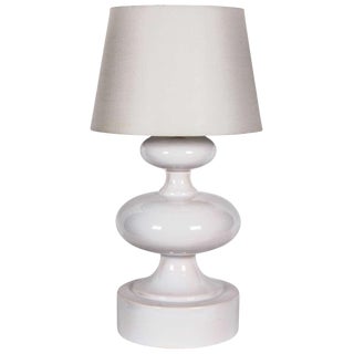 1970s Charolles French Sculptural White Ceramic Table Lamp For Sale