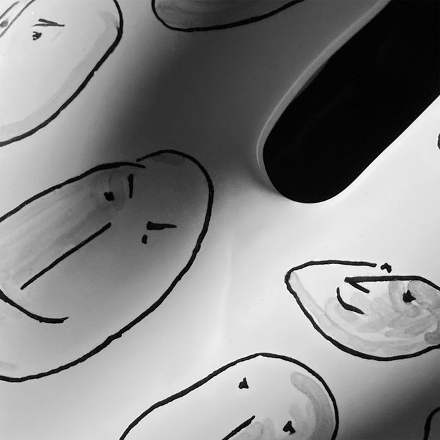 Contemporary Heart in Ceramic ‘Human Faces' in Turquoise N.1 by Gianni Veneziano for Kiasmo For Sale - Image 3 of 6