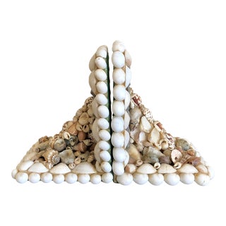 Vintage Seashell Encrusted Bookends- a Pair For Sale