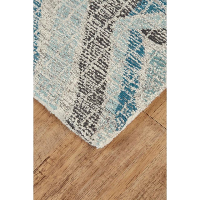 Arazad Retro Styled Modern Rug, Aqua/Teal Blue Diamonds, 5ft x 8ft Area