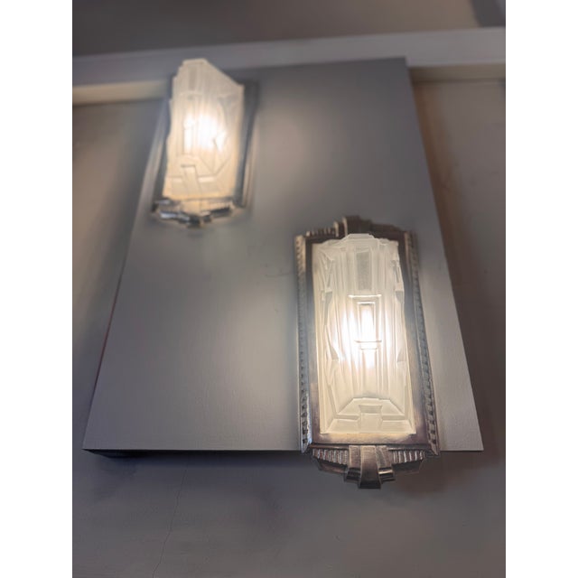 Art Deco Wall Lights from Val Saint Lambert, 1930, Set of 2 For Sale - Image 6 of 18