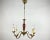 Gilded Brass and Burgundy Ceramics Chandelier For Sale - Image 4 of 7