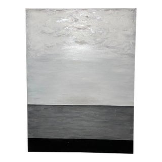 "Sun Coming Out From the Clouds" Contemporary Minimalist Mixed-Media Painting For Sale