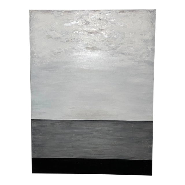 "Sun Coming Out From the Clouds" Contemporary Minimalist Mixed-Media Painting For Sale