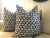 Thibaut Watercourse in Dark Navy Pillows- a Pair For Sale - Image 4 of 6
