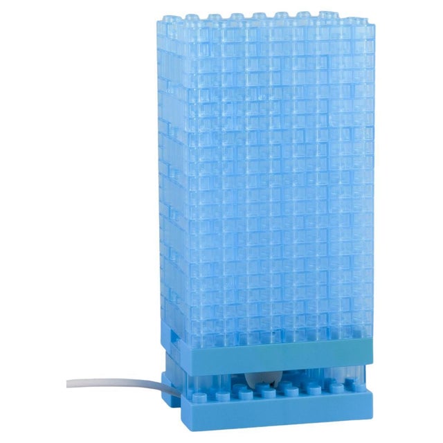 Blue Scandinavian Table Lamp in Light Blue Plastic, Late 20th Century For Sale - Image 8 of 8