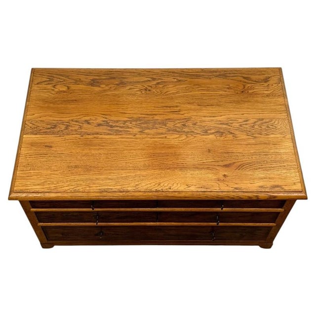 2000 - 2009 Vintage Low Oak Chest of Drawers For Sale - Image 5 of 11
