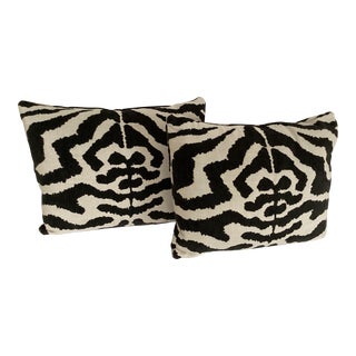 Custom Handmade Pair of Pillows in Fabric by Fabricut For Sale