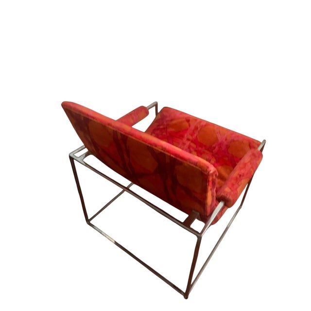 Red Red Mid Century Scoop Chair After Milo Baughman for Thayer Coggin For Sale - Image 8 of 8