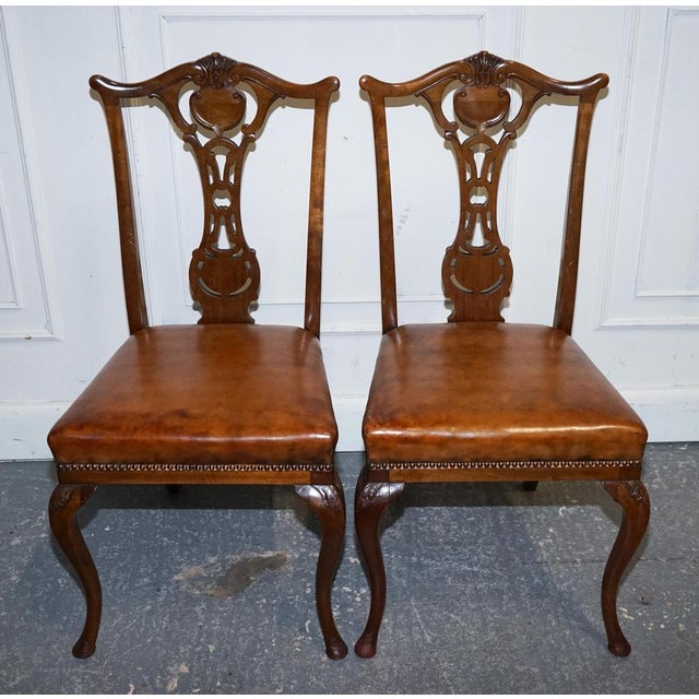 Animal Skin Scottish Victorian Dyed Leather Dining Chairs by John Taylor, Set of 12 For Sale - Image 7 of 18