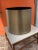 Monumental Paul Mayen architectural planter in thick gauge aluminum with uncommon satin bronze finish. 22.25" total...
