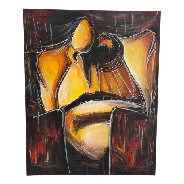 Juraj Huliak, Man in the Rain, 2023, Acrylic on Canvas For Sale