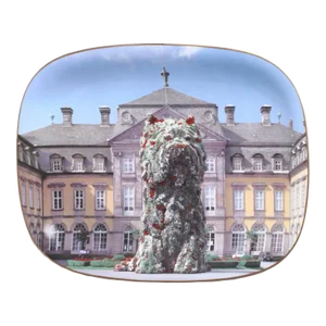1992 Jeff Koons 'Puppy' Pop Art Gray usa Plate