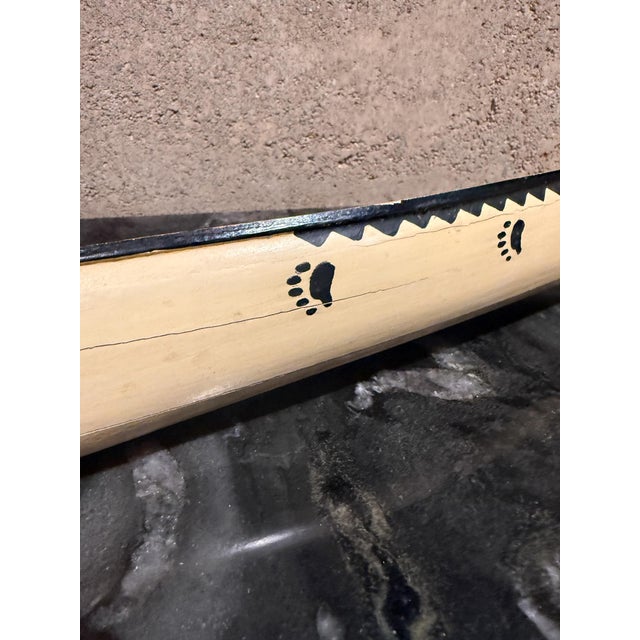 1960s Peterborough Canoe Model Caramel Color Vintage Native American Handcrafted Wooden For Sale - Image 5 of 16