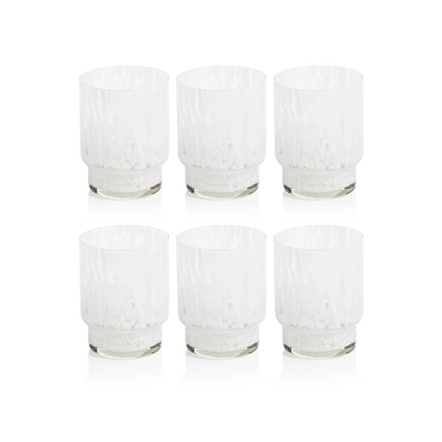 Andria Tortoise Tumbler Glasses - White, Set of 6 For Sale - Image 4 of 4