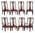 Vintage Ming Style Rosewood Dining Chairs, Set of 8, 2 Host and 6 Side, Carved Vase Back Splat and Frette Detail For Sale