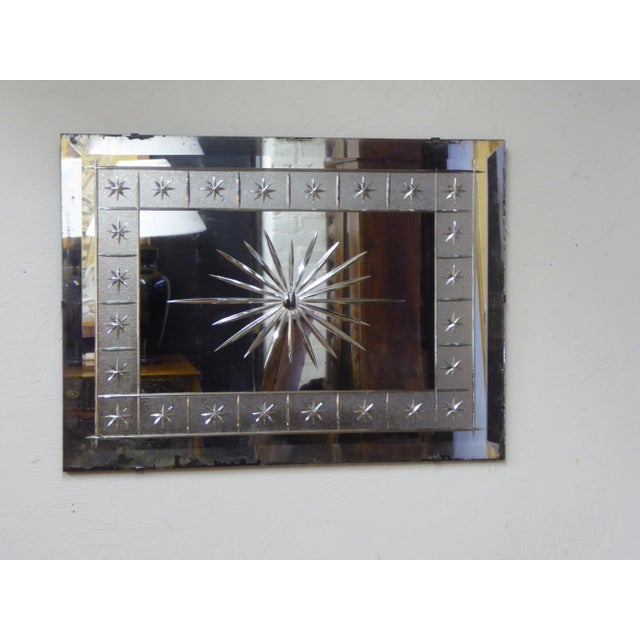 Mid 20th Century Vintage Mid-Century Etched Decorative Mirror For Sale - Image 5 of 6