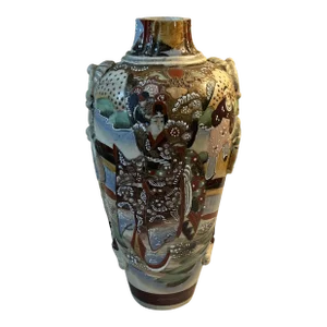 Vintage Early 20th Century Satsuma Earthenware Vase