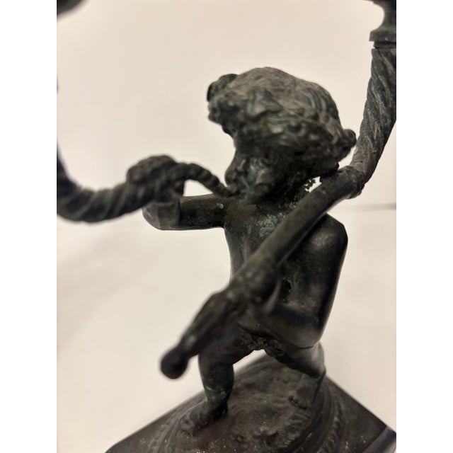 2000 - 2009 Pair of Maitland Smith Cherub Candle Operas For Sale - Image 5 of 11