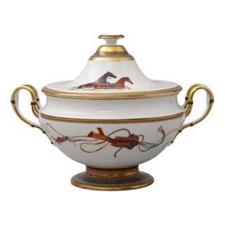Cheval Dorient Soup Bowl, Tureen, or Dish with Box from Hermes Paris, 2010s For Sale