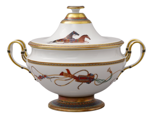 Cheval Dorient Soup Bowl, Tureen, or Dish with Box from Hermes Paris, 2010s
