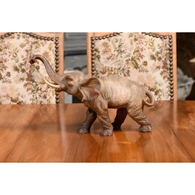 19th Century French Terracotta Sculpture Depicting a Walking Asian Elephant For Sale - Image 10 of 12