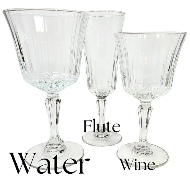 Fluted French Water Goblets- Set of Eight For Sale - Image 12 of 12