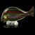 Mid 20th Century Murano Avem Rainbow Colors Silver Gold Flecks Italian Art Glass Vintage Striped Fish Figurine Sculpture For Sale - Image 5 of 6