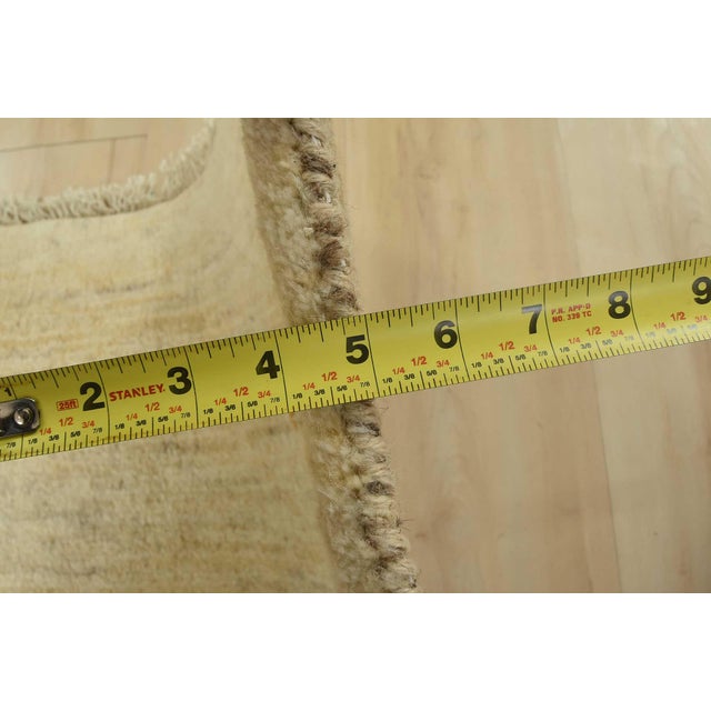 Gabbeh Rug 4’11” X 6’5” Ivory Wool Vintage Tribal Hand-Knotted Carpet For Sale - Image 10 of 12