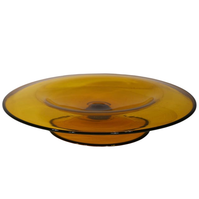 Late 20th Century French Art Glass Footed Compote Centerpiece Bowl by Marcel Goupy For Sale - Image 5 of 12