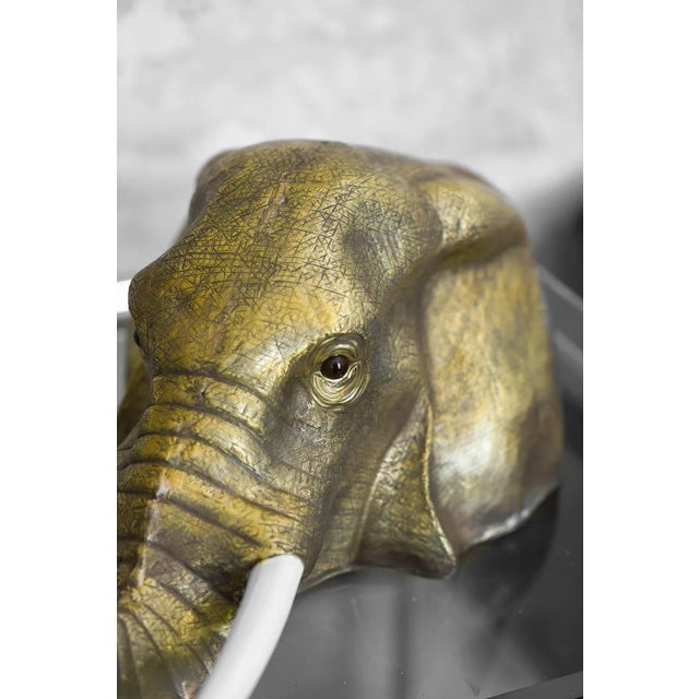 Elephant Head in Brass For Sale - Image 4 of 6