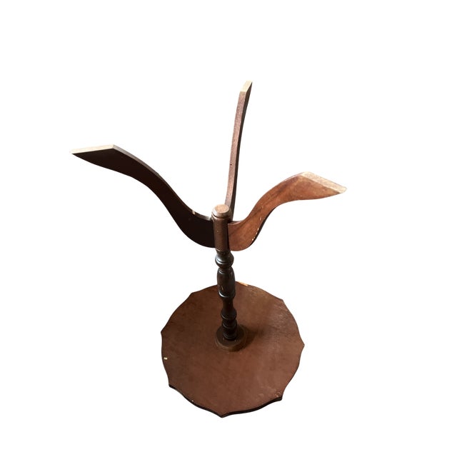 1980s Vintage Mahogany & Green Leather-Topped Drinks Table With Scalloped Gallery For Sale - Image 5 of 7