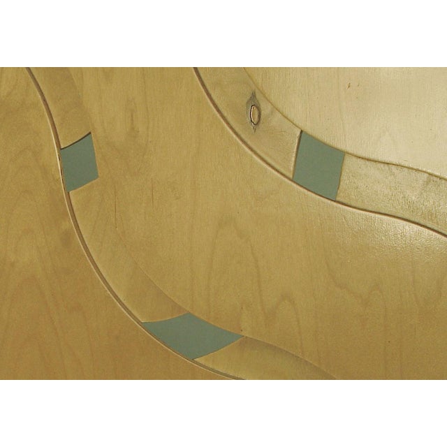 1950s Three-Panel Screen, Two-Sided, Blonde Wood With Modernist Design For Sale - Image 5 of 6