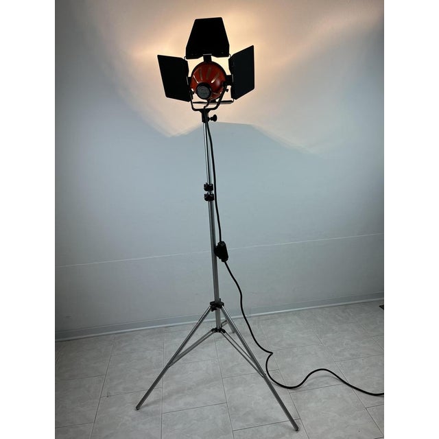 Black Vintage Italian Lamp in Glossy Aluminum, 1980s For Sale - Image 8 of 15